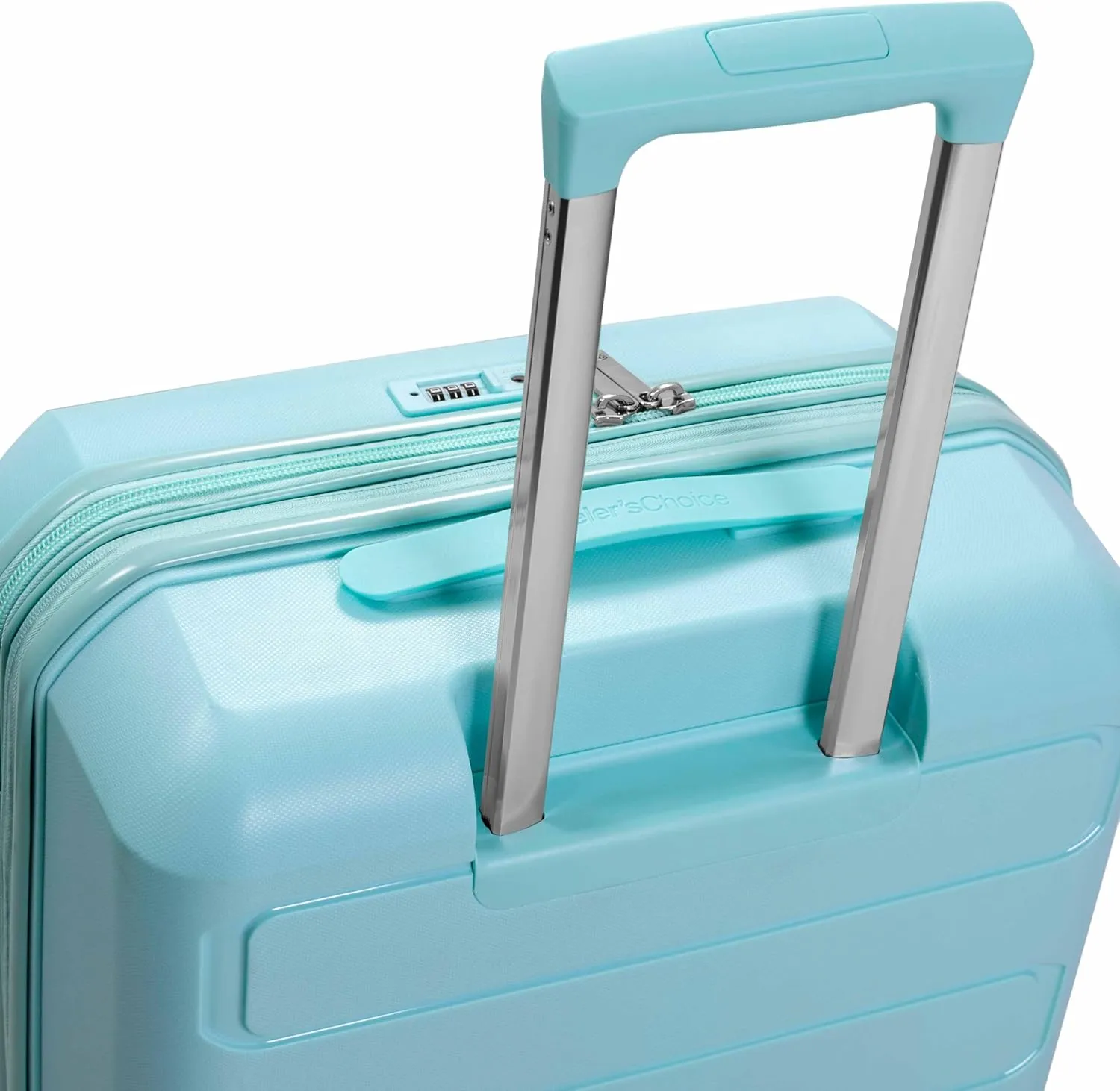 Traveler's Choice Pagosa Indestructible Hardshell Expandable Spinner Luggage, Baby Blue, 2-Piece Set (22/26)