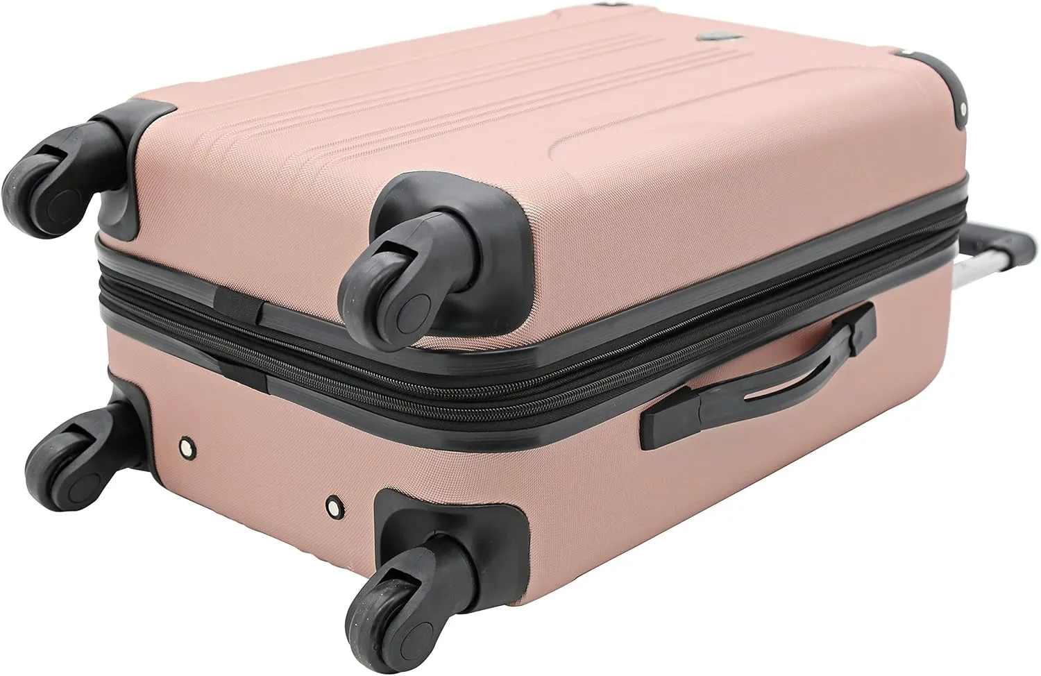 Travelers Club Chicago Hardside Expandable Spinner Luggage, Rose Gold, 3 Piece Set