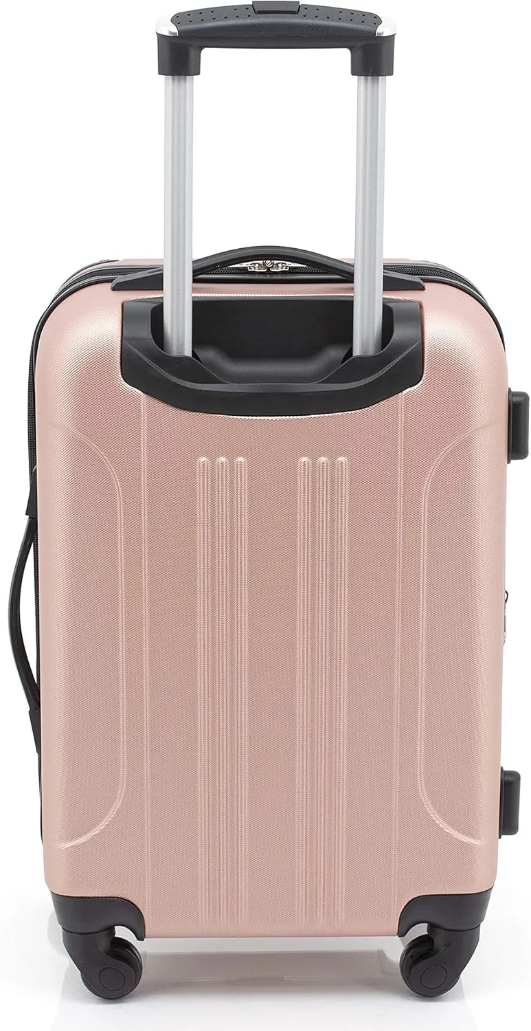 Travelers Club Chicago Hardside Expandable Spinner Luggage, Rose Gold, 3 Piece Set