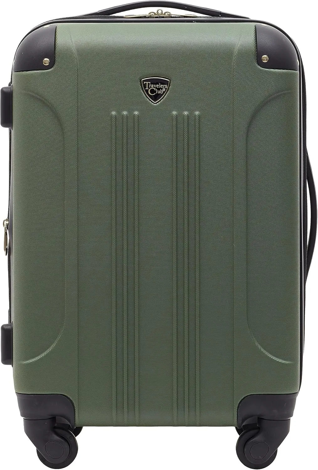 Travelers Club Chicago Hardside Expandable Spinner Luggage, Thyme Green, 20" Carry-On