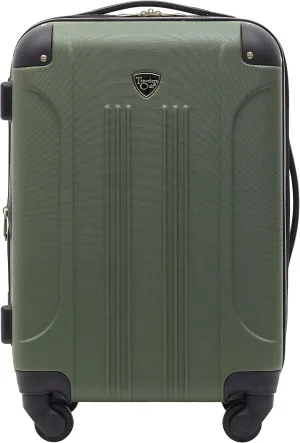 Travelers Club Chicago Hardside Expandable Spinner Luggage, Thyme Green, 20" Carry-On