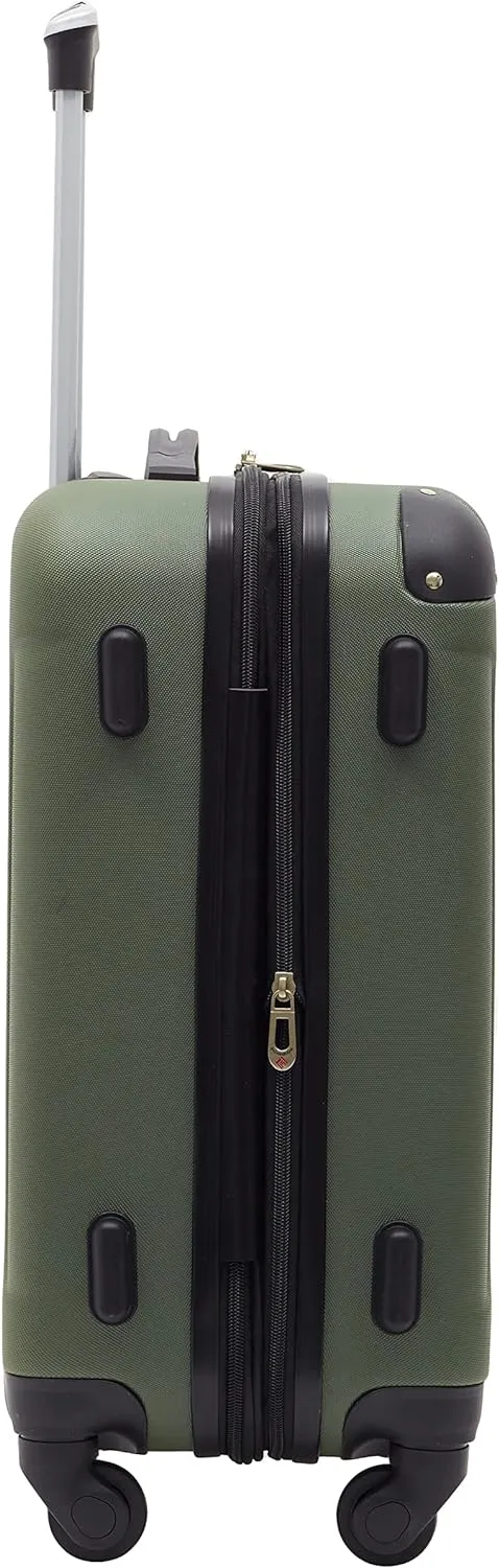 Travelers Club Chicago Hardside Expandable Spinner Luggage, Thyme Green, 20" Carry-On