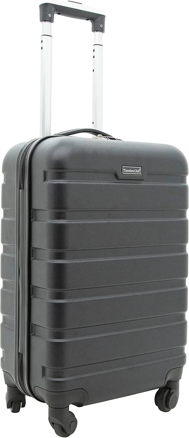 Travelers Club Harper Luggage, Black, 20-Inch Carry-On