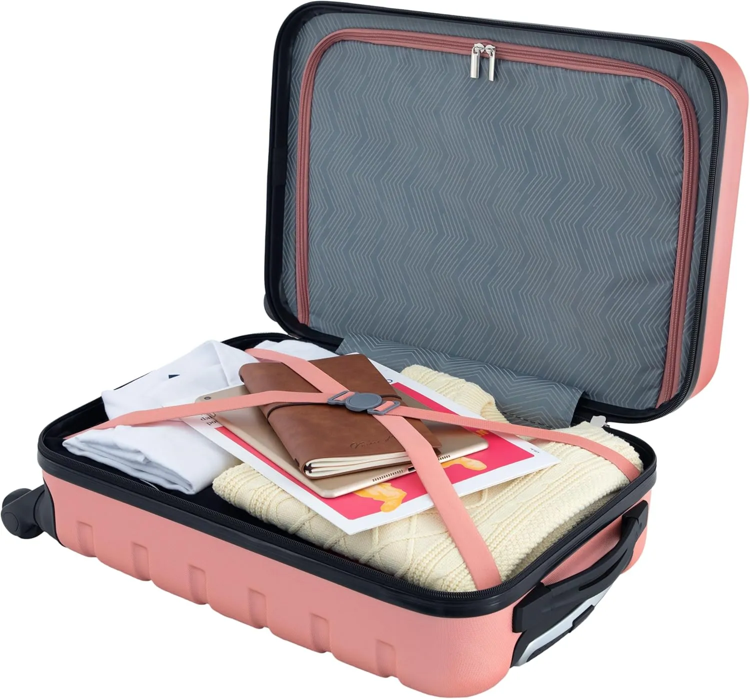 Travelers Club Harper Luggage, Rose Gold, 20-Inch Carry-On
