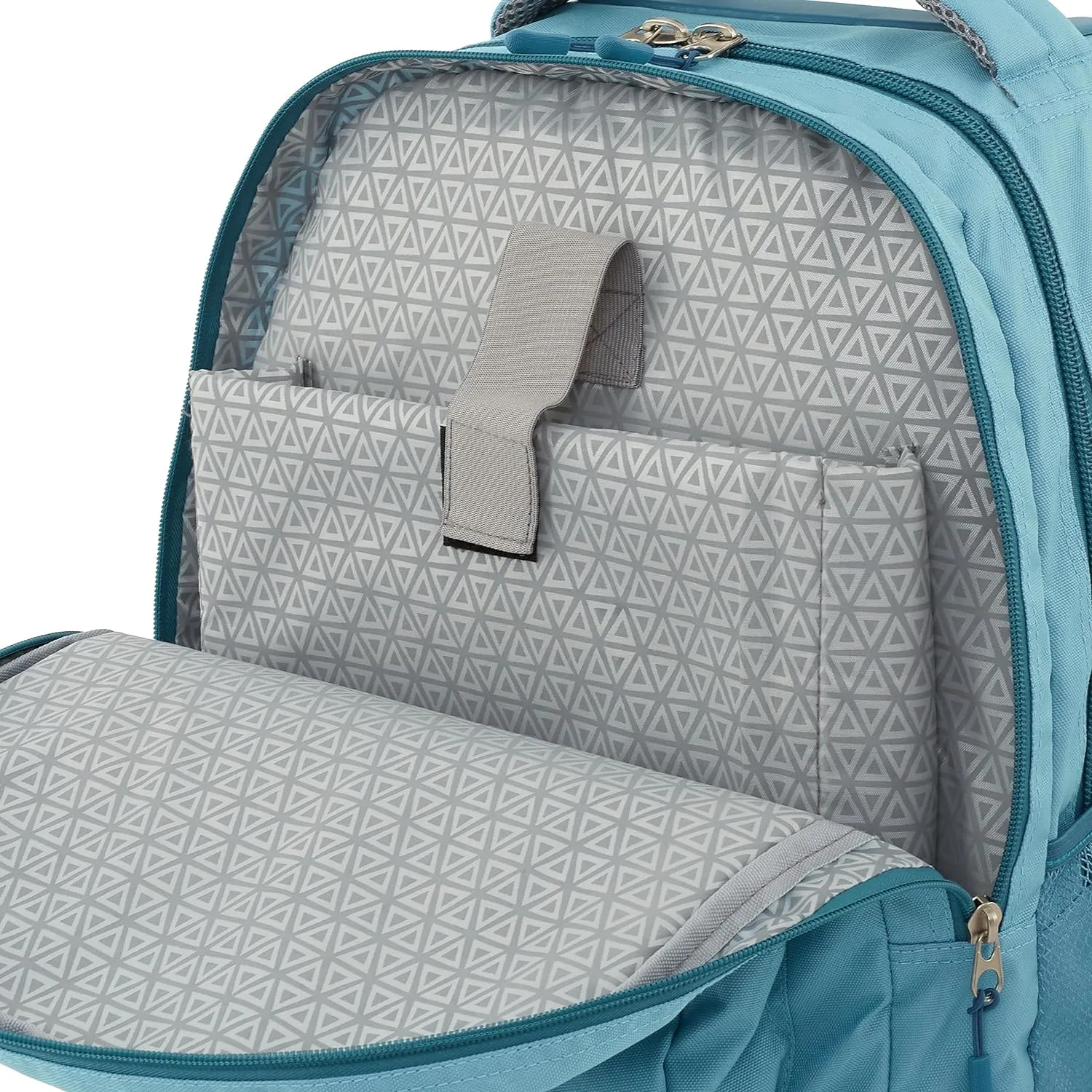 Travelers Club Rolling Backpack, Aqua, 20 Inch with Laptop Compartment