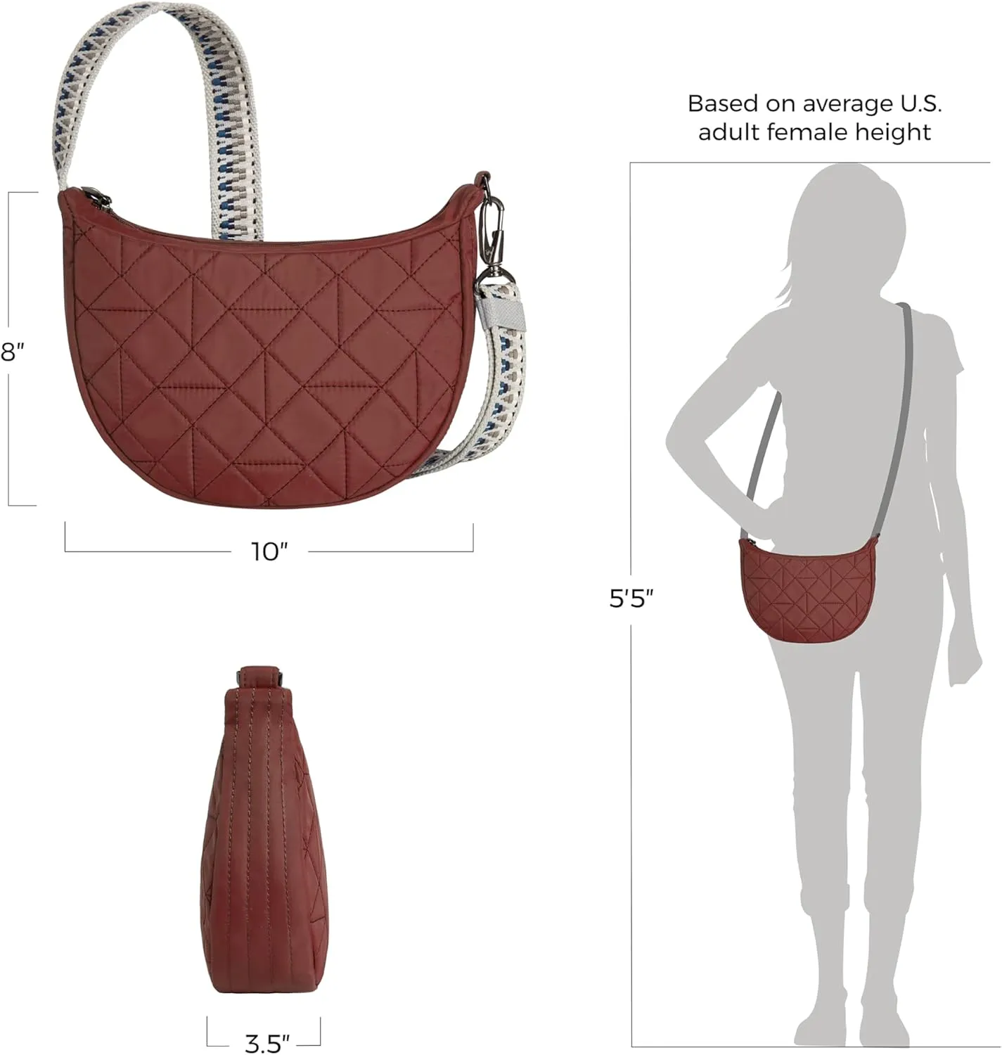 Travelon Anti-Theft Boho Crescent Crossbody