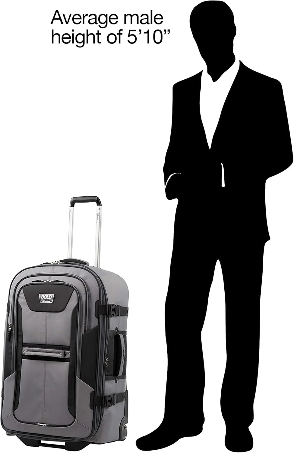 Travelpro Unisex-Adult Bold Softside Expandable Rollaboard Upright Luggage, Grey/Black, Checked-Large 28-Inch