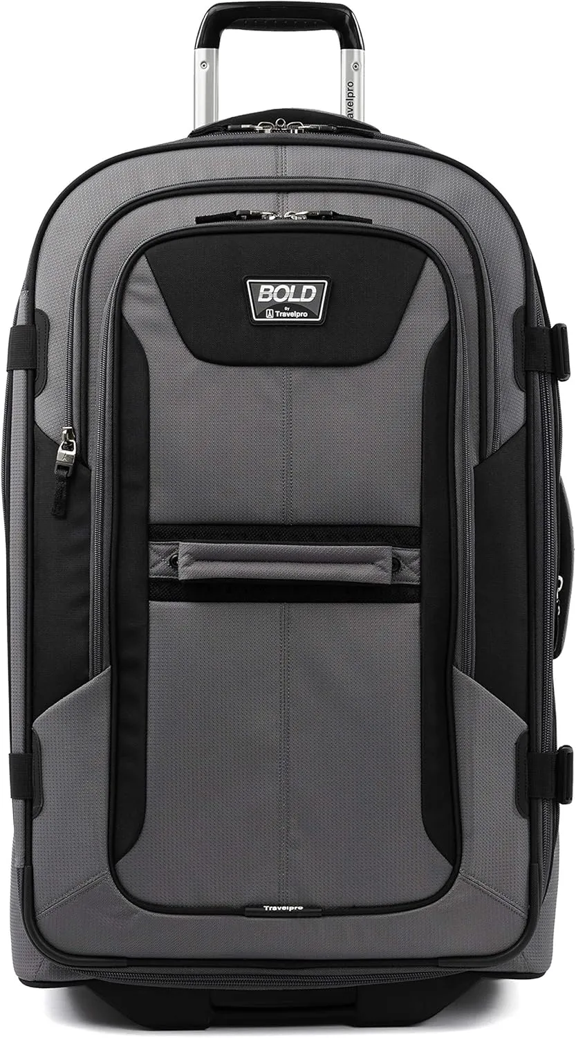 Travelpro Unisex-Adult Bold Softside Expandable Rollaboard Upright Luggage, Grey/Black, Checked-Large 28-Inch