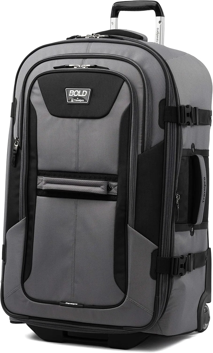 Travelpro Unisex-Adult Bold Softside Expandable Rollaboard Upright Luggage, Grey/Black, Checked-Large 28-Inch