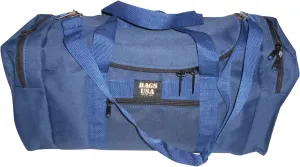 Triple Carry-on with U Opening, two Separate Compartment One on Each End And Front Pocket. (Navy)
