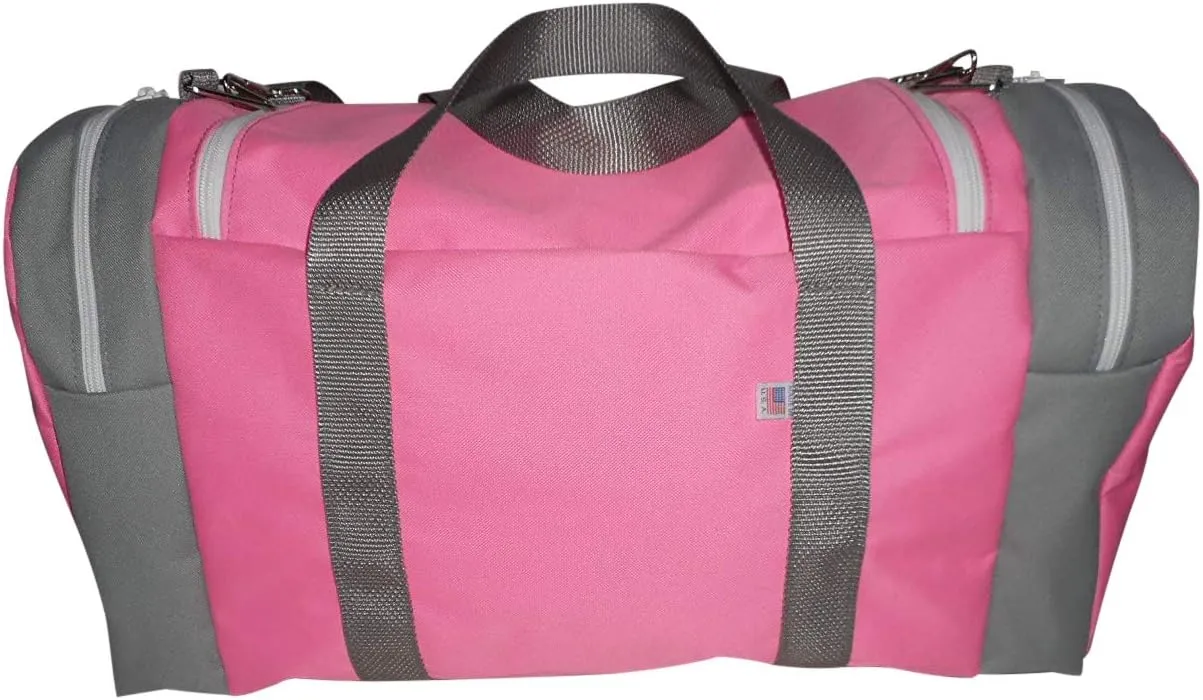 Triple Carry-on with U opening,two separate compartment one on each end plus front pocket. (Pink)