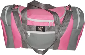 Triple Carry-on with U opening,two separate compartment one on each end plus front pocket. (Pink)