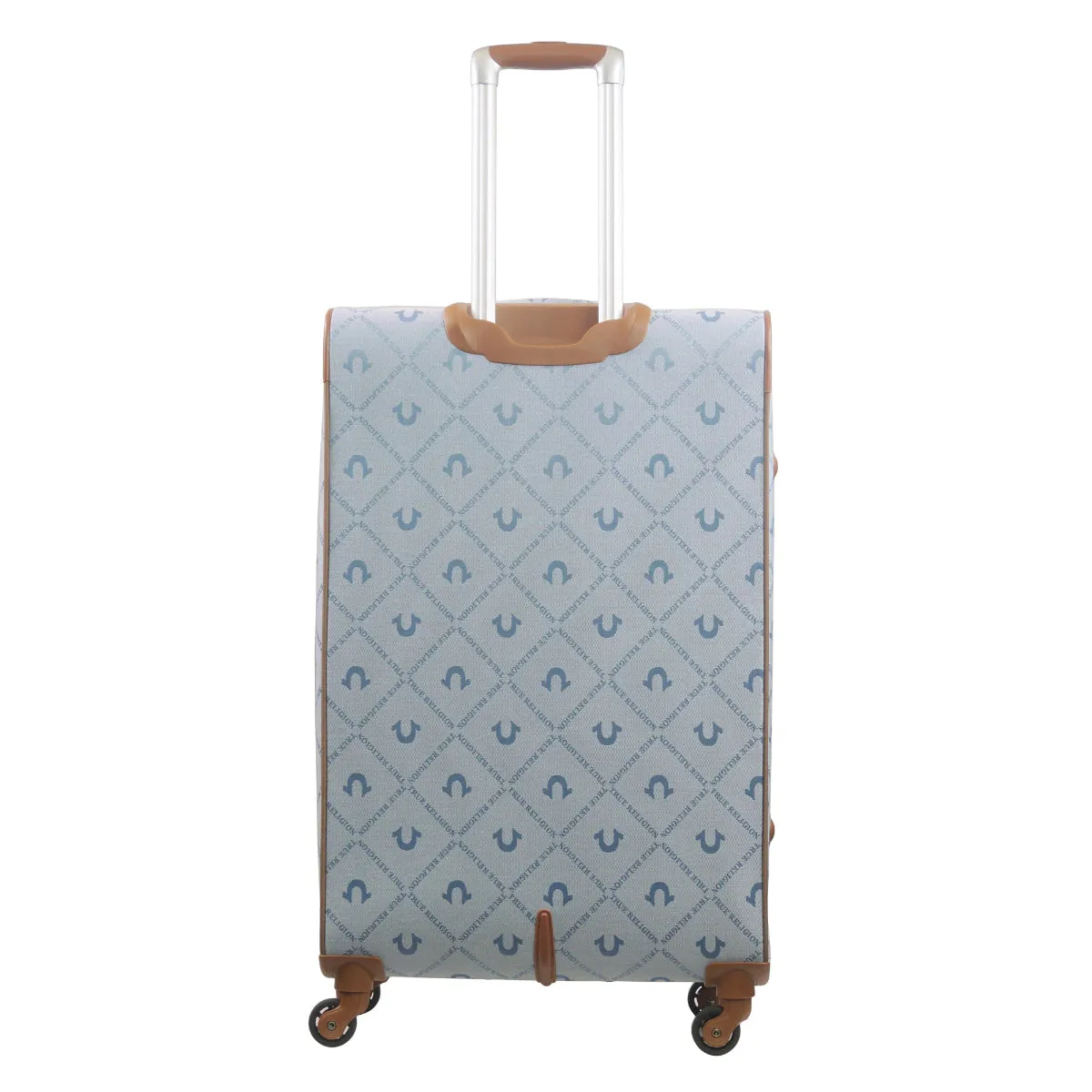 True Religion Light Blue 31" Soft Sided Logo Monogram Spinner Luggage
