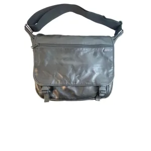 Tumi Deluxe Women's Black Leather Expandable Messenger Bag Sz L