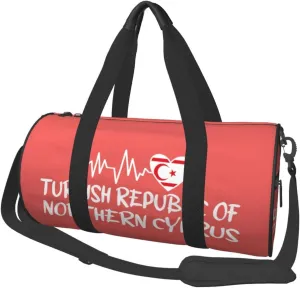 Turkish Republic Of Northern Cyprus Heartbeat Duffel Bag Gym Bag Travel Sports Tote Large Foldable Beach Swim Yoga8