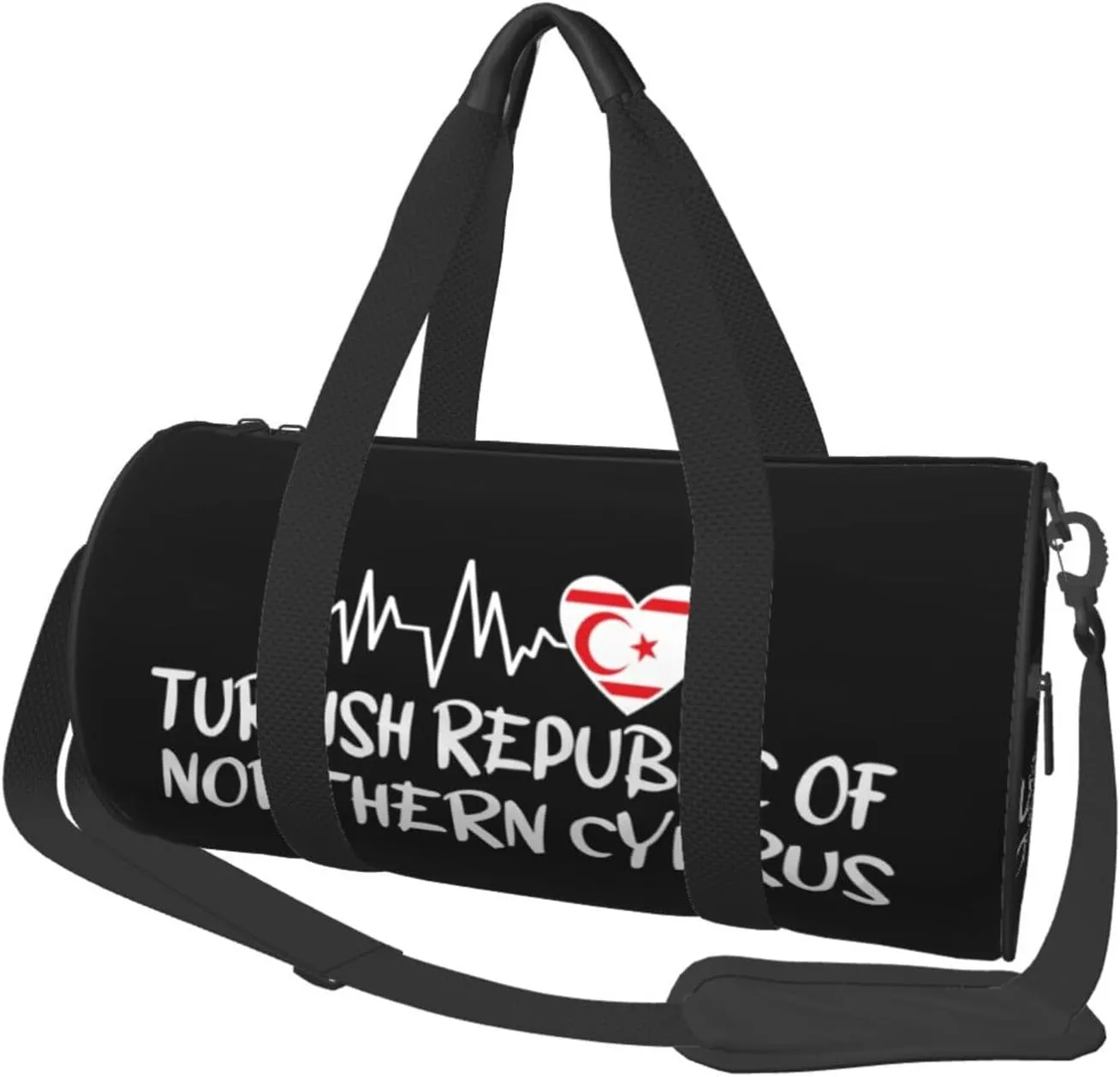 Turkish Republic Of Northern Cyprus Heartbeat Duffel Bag Gym Bag Travel Sports Tote Large Foldable Beach Swim Yoga9