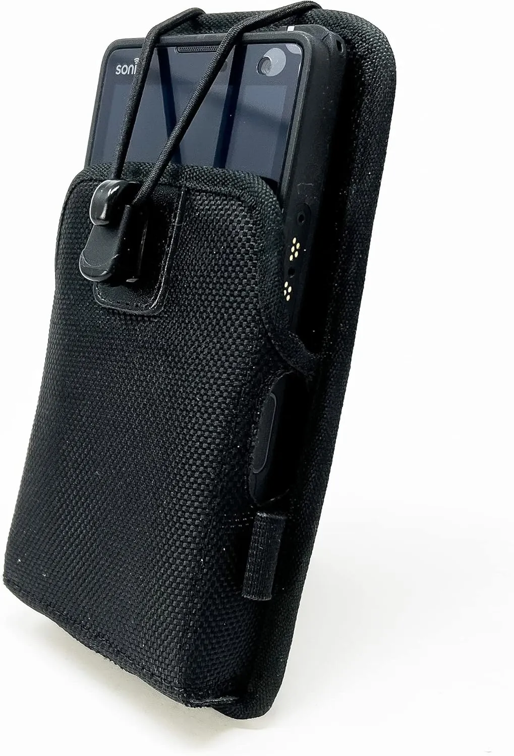 Turtleback Belt Holder Made for Sonim XP10 Phone, Vertical Black Nylon with Rotating Metal Belt Clip