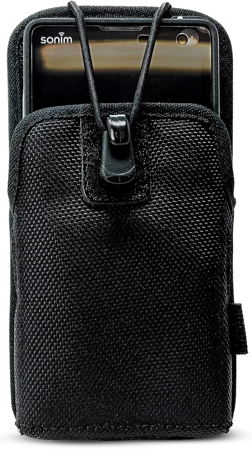 Turtleback Belt Holder Made for Sonim XP10 Phone, Vertical Black Nylon with Rotating Metal Belt Clip