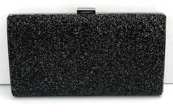 Two Black/Gold Day Clutch Clutch Stable Evening Purse Fast dispatch Party Clutch Sequin Diamond Crystal Chain Banquet Bag Female Women Silver Wedding