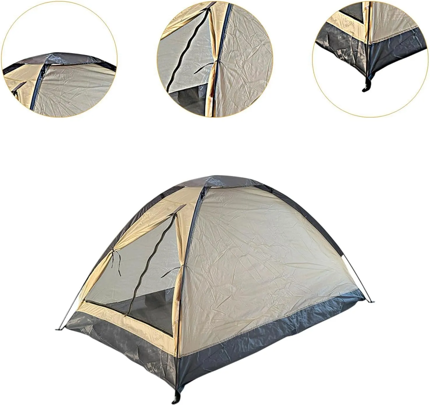 Two Person Camping Tent Easy to Set up Protection Waterproof Canopy Single Layer Shelter Folding for Yard Fishing Family Lawn