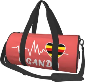 Uganda Heartbeat Duffel Bag Gym Bag Travel Sports Tote Large Foldable Beach Swim Yoga5
