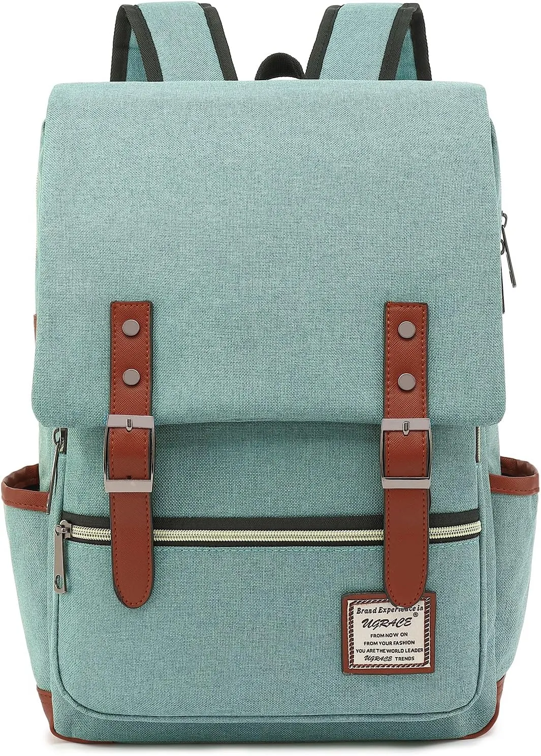 UGRACE Slim Business Laptop Backpack Elegant Casual Daypacks Outdoor Sports Rucksack College Shoulder Bag for Men Women, Tear Resistant Unique Travelling Backpack Fits up to 15.6Inch Laptop in Green…