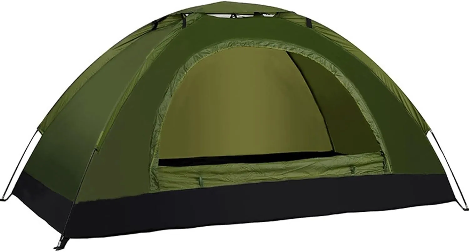 Ultralight For Backpacking Tent, for INSTANT Setup, Waterproof &, Double Door Design(1 person Army Green)