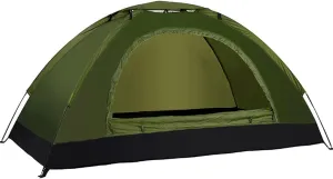 Ultralight For Backpacking Tent, for INSTANT Setup, Waterproof &, Double Door Design(1 person Army Green)