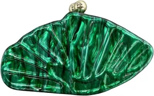 UMREN Lovely Acrylic Shell Shaped Clutch for Women Acrylic Evening Clutch Purse Marble Handbag for Wedding Cocktail Party