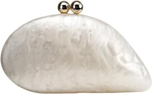 UMREN Seashell Chain Shoulder Bag for Women Acrylic Evening Clutch Bag Glitter Marble Purse Handbag for Wedding Party Prom
