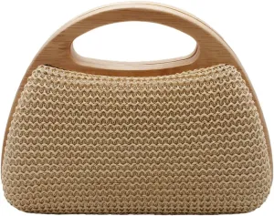 UMREN Straw Clutch Handbags Women Beach Crossbody Hand-woven Summer Purse Wallet Top handle Evening Bag for Wedding Party