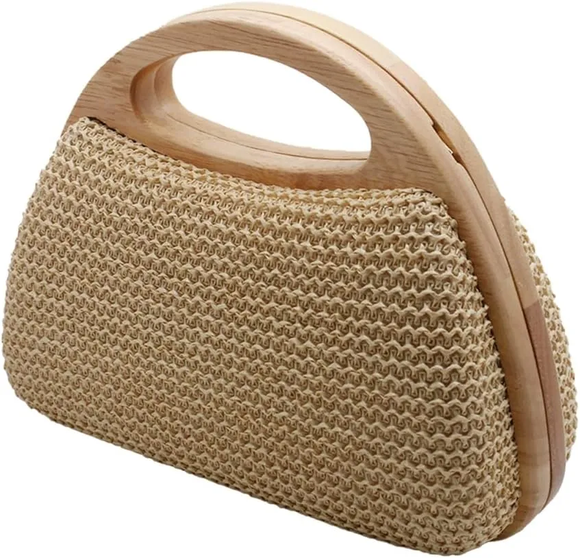 UMREN Straw Clutch Handbags Women Beach Crossbody Hand-woven Summer Purse Wallet Top handle Evening Bag for Wedding Party