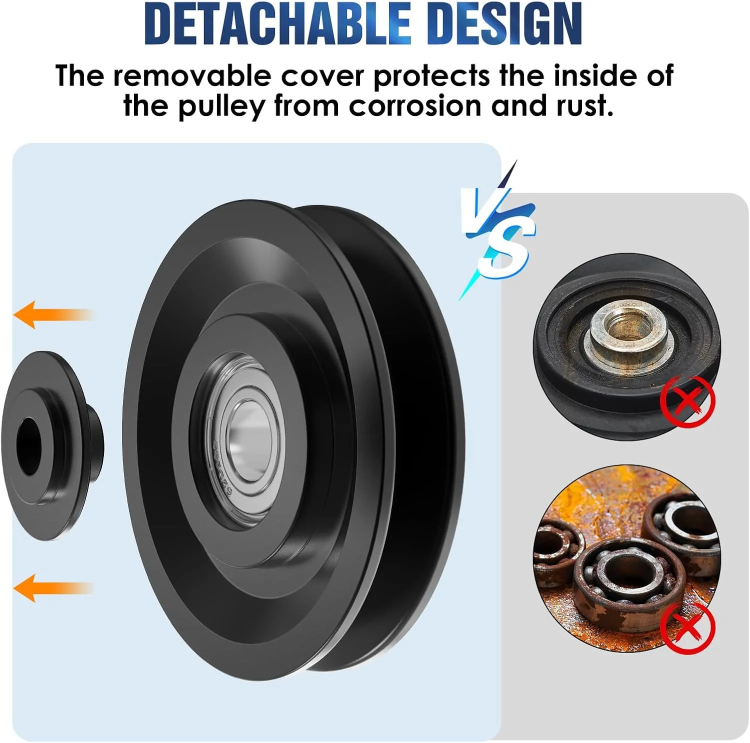 Universal Nylon Bearing Pulley Wheel Replace Gym Attachments Diameter 90mm/3.5" for Gym Equipment Part Cable Machine