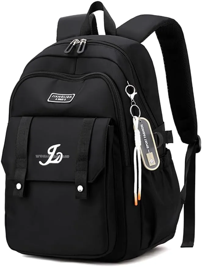 University Bookbag copmuter Daypack Backpack Outdoor Bag Waterproof Travel Notebook College Backpack (Black)