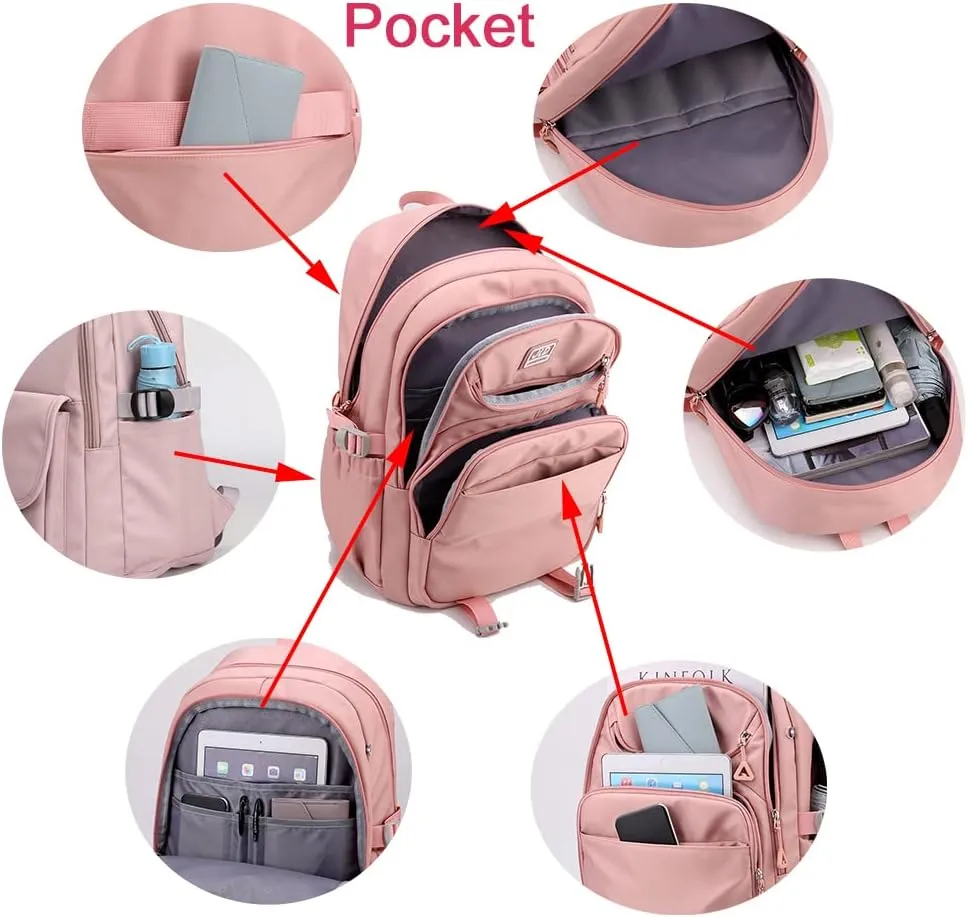University Bookbag copmuter Daypack Backpack Outdoor Bag Waterproof Travel Notebook College Backpack (Grey)