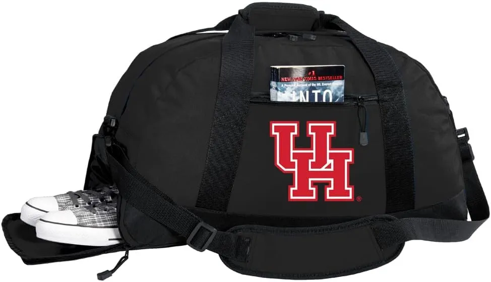 University of Houston Duffel Bag - UH Cougars Logo Gym Bags w/SHOE POCKET