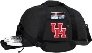 University of Houston Duffel Bag - UH Cougars Logo Gym Bags w/SHOE POCKET
