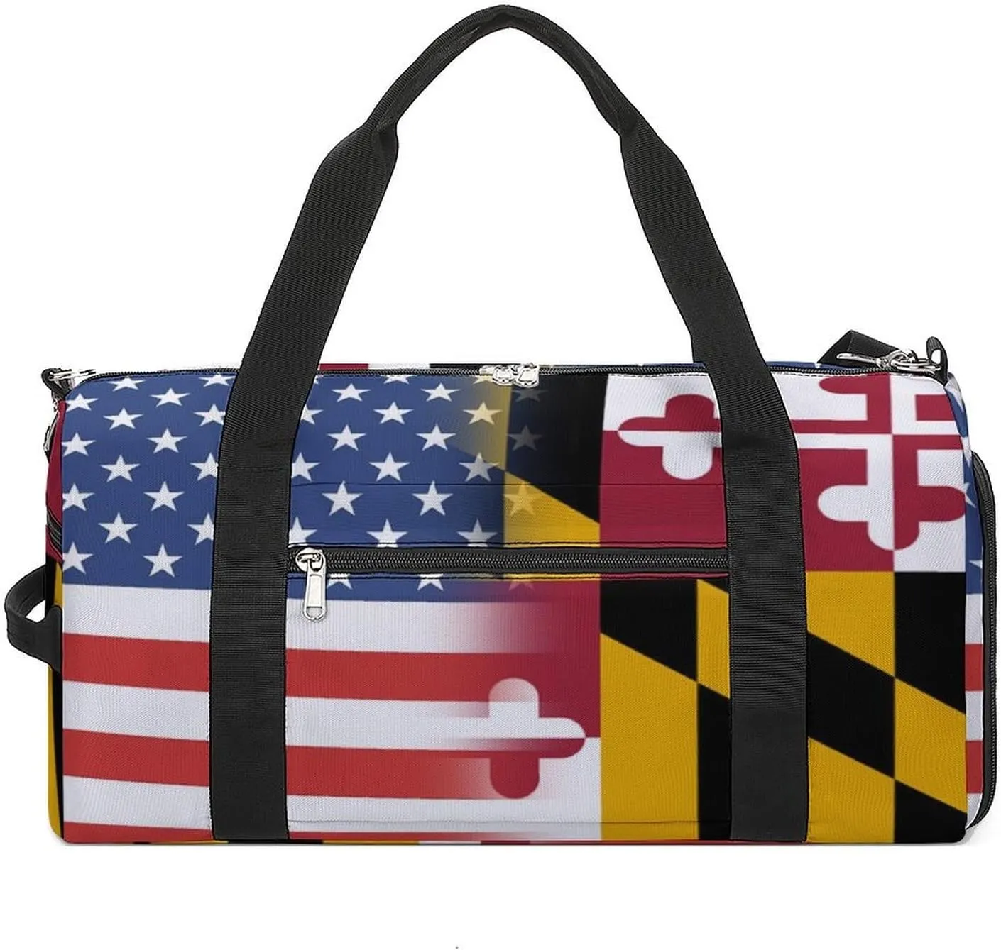 US And Maryland State Flag Gym Bag-Workout Organizer with Water Resistant Compartments for Gym Lovers