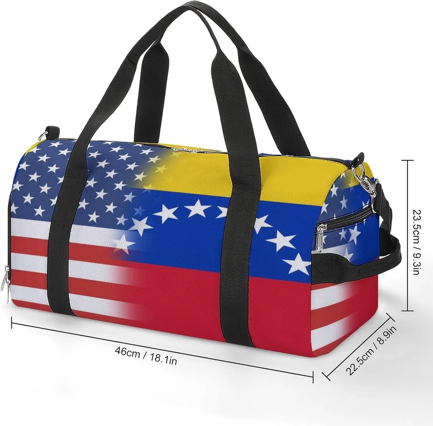 US And Venezuela Flag Gym Bag-Workout Organizer with Water Resistant Compartments for Gym Lovers