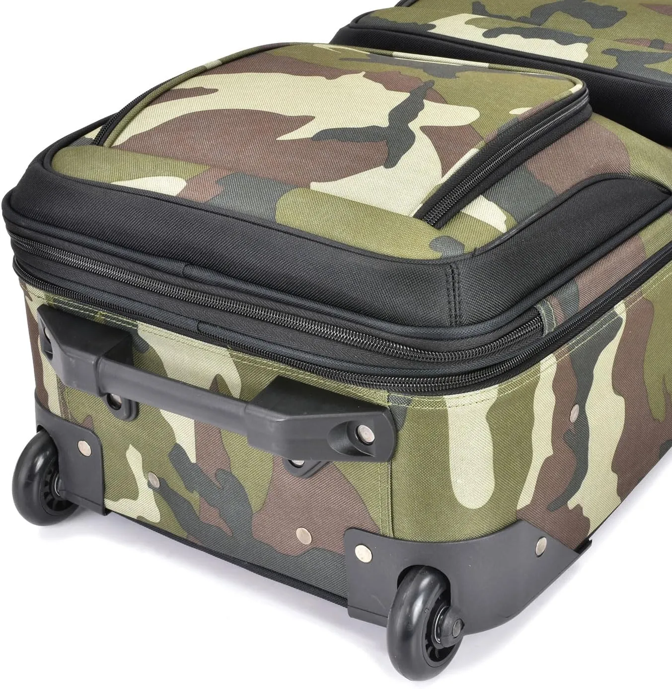 U.S. Traveler Lightweight Rolling 20" Carry On Luggage Softside Suitcase, Camouflage, 2 Wheel-1 Piece