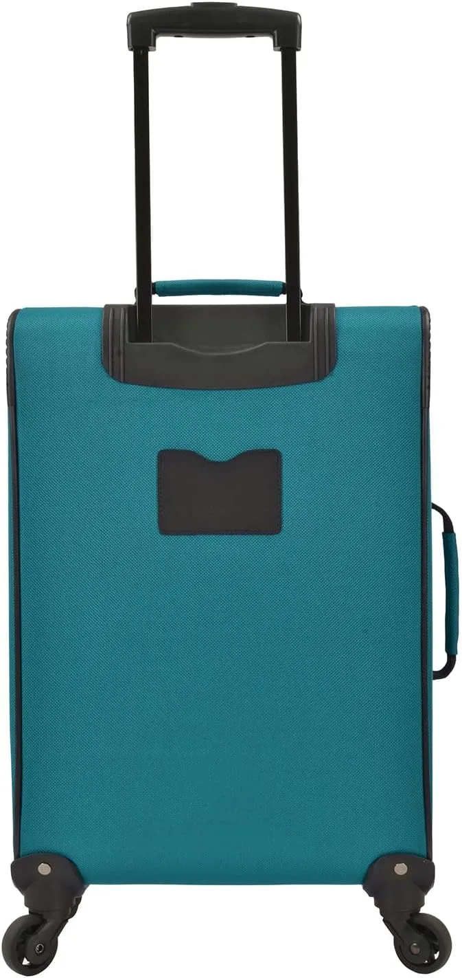 U.S. Traveler Lightweight Rolling 20" Carry On Luggage Softside Suitcase, Teal, 4 Wheel