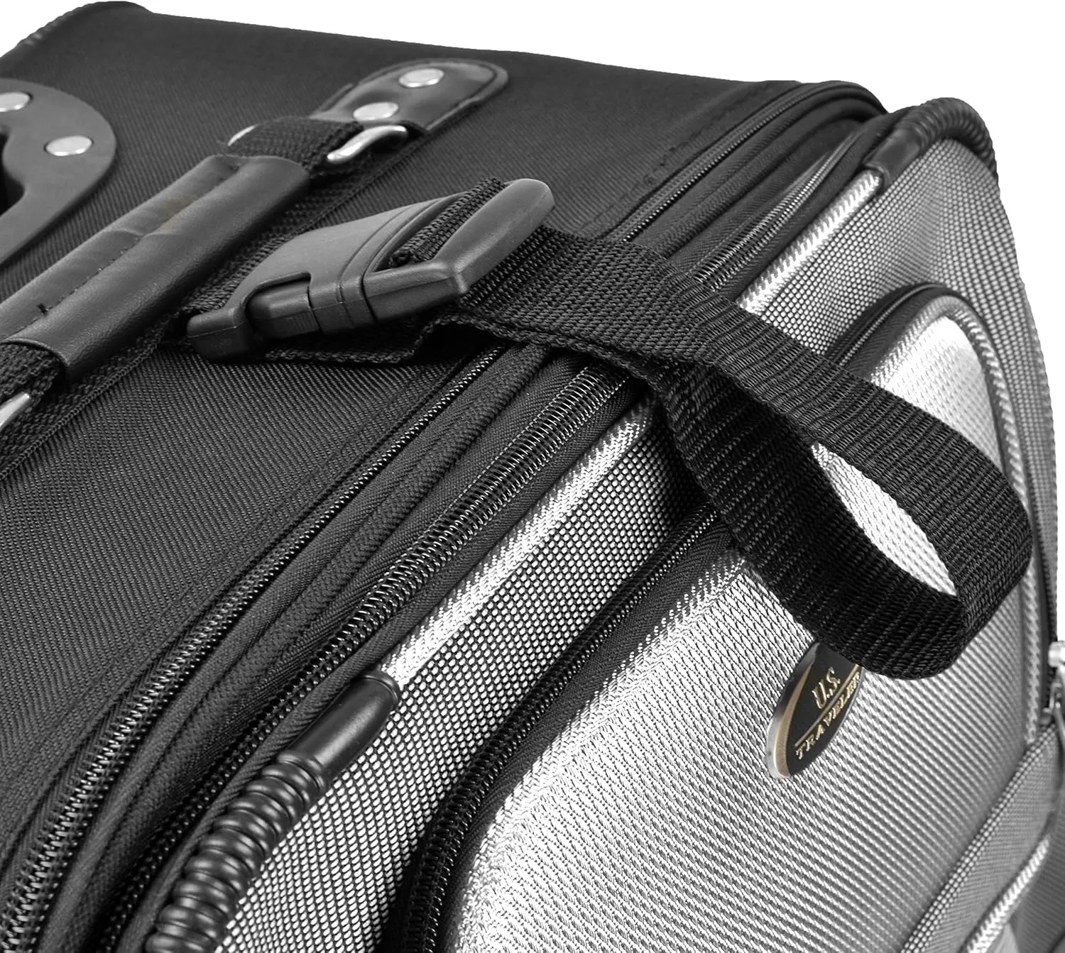 U.S. Traveler New Yorker Lightweight Softside Expandable Travel Rolling Luggage, Gray, 4-Piece Set (15/21/25/29)