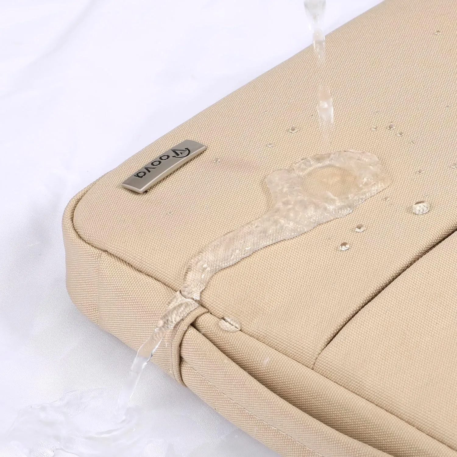 V Voova Laptop Sleeve Carrying Case 13 13.6 Inch for MacBook Air 13 M3/M2/M1, MacBook Pro 13, IPad Pro 12.9, Waterproof Slim Computer Cover Bag with Handle for Women, Apricot