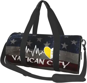 Vatican City Heartbeat Duffel Bag Gym Bag Travel Sports Tote Large Foldable Beach Swim Yoga4