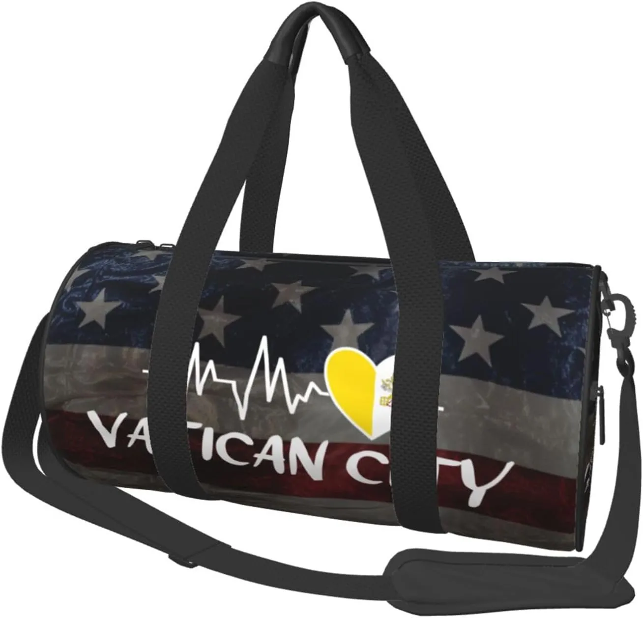 Vatican City Heartbeat Duffel Bag Gym Bag Travel Sports Tote Large Foldable Beach Swim Yoga4