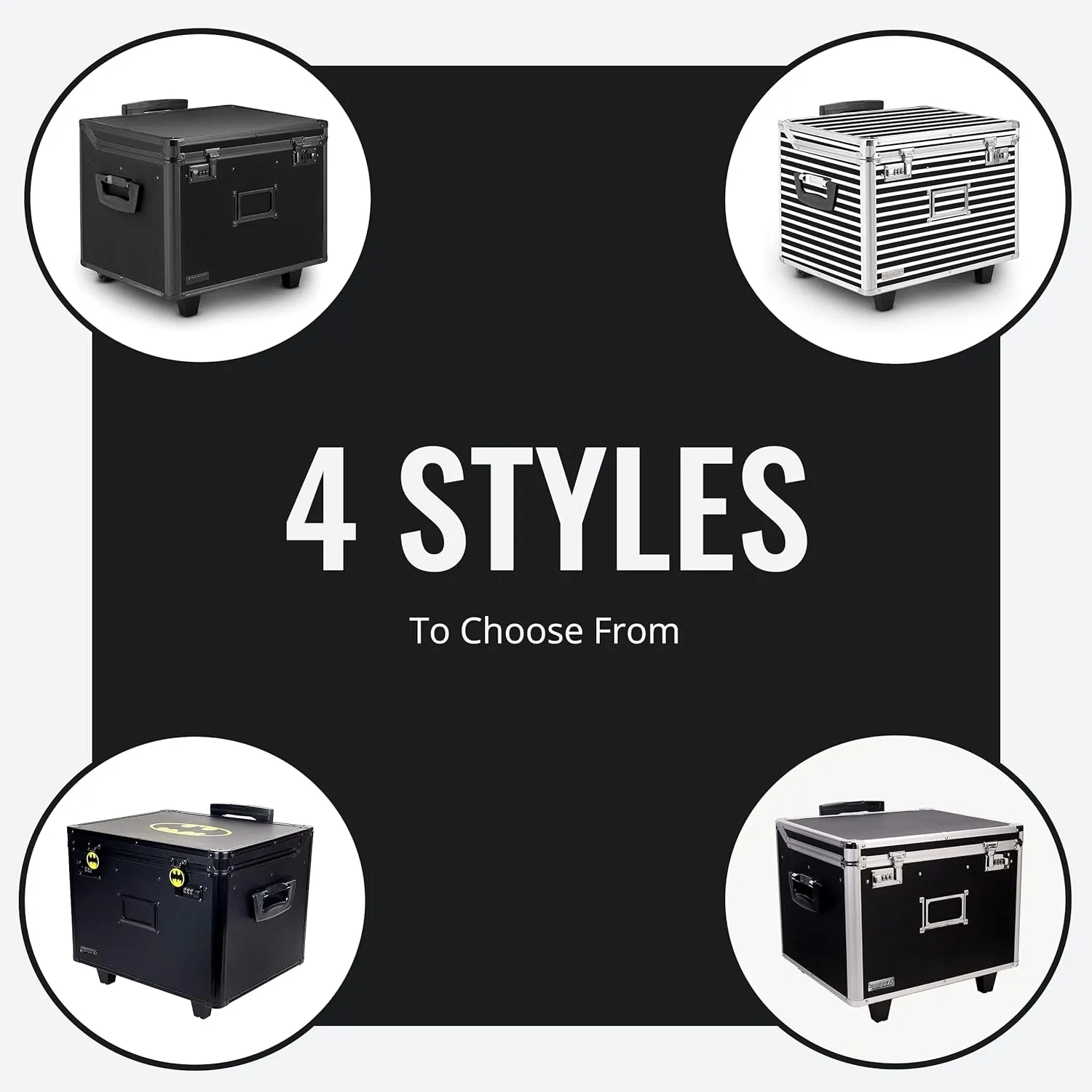 Vaultz Portable File Storage Box with Handle - 14.5" x 17.5" x 15.5" Letter/Legal Size Mobile Lock Box - Double Combination Locking Cabinet - Black