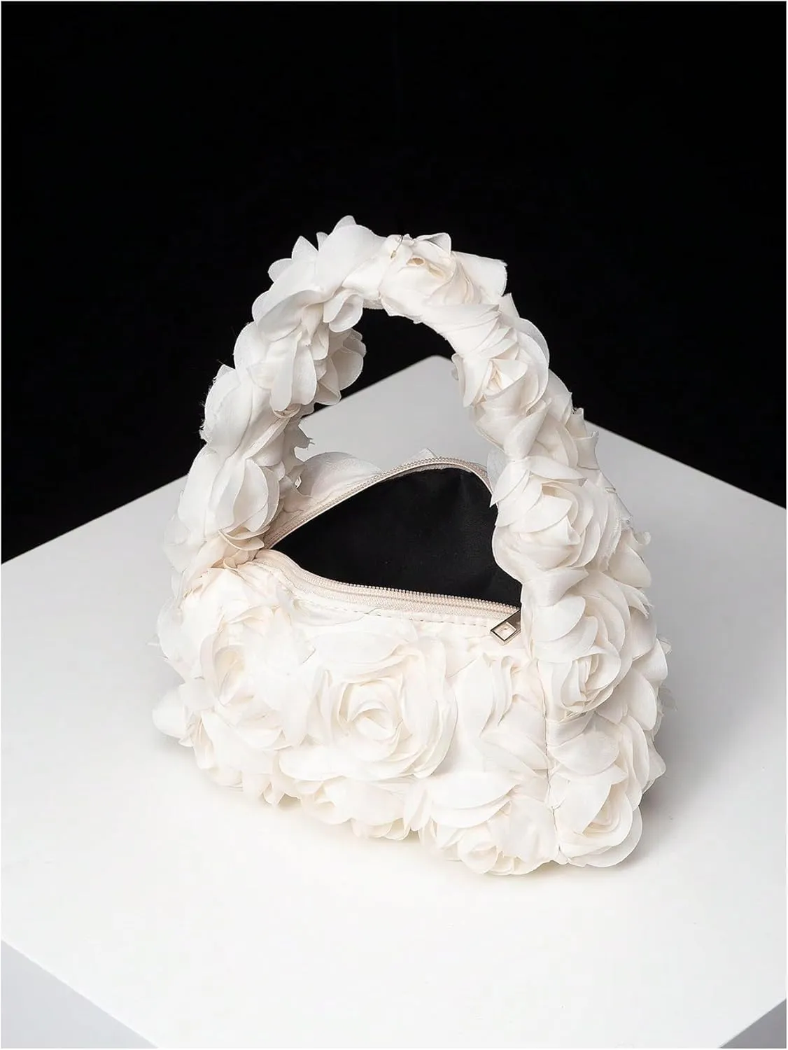 Verdusa Women's 3D Flower Clutch Handbags Rose Evening Purse Top Handle Bags