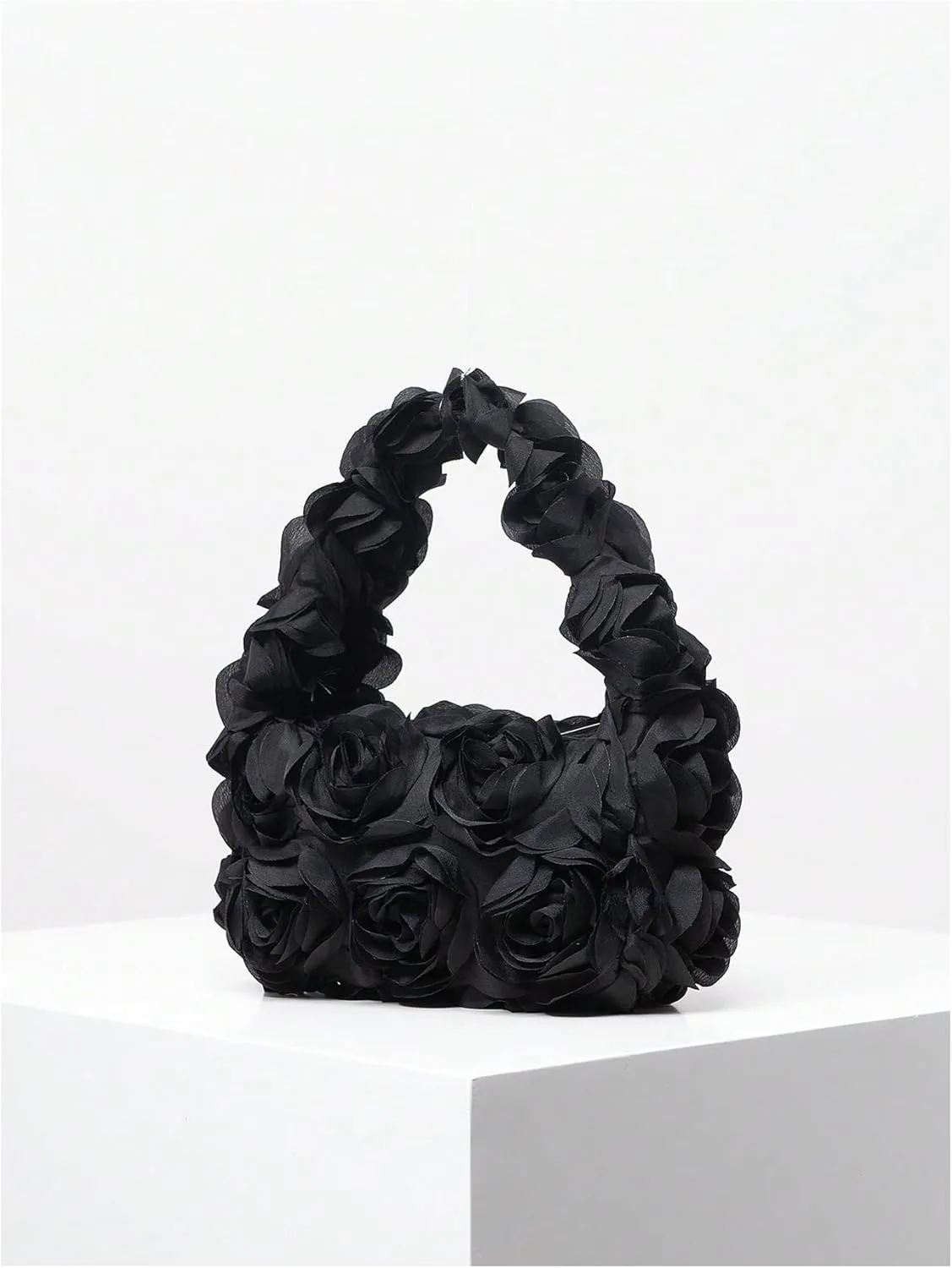 Verdusa Women's 3D Flower Clutch Handbags Rose Evening Purse Top Handle Bags