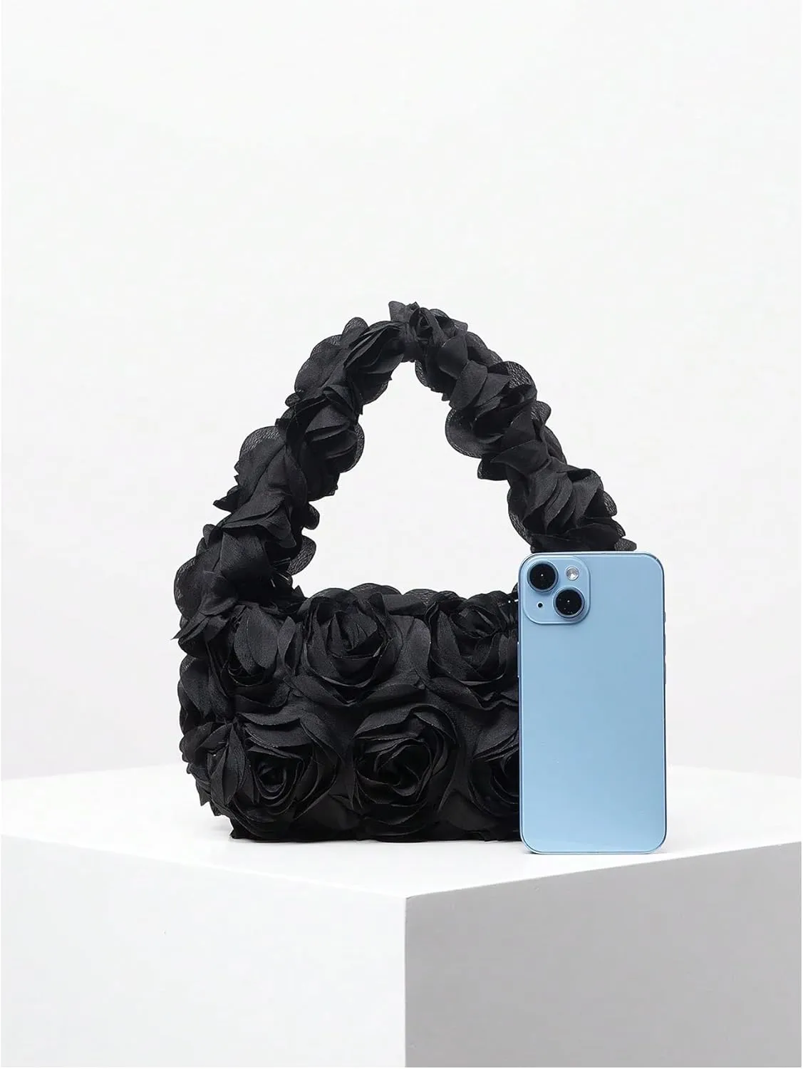 Verdusa Women's 3D Flower Clutch Handbags Rose Evening Purse Top Handle Bags