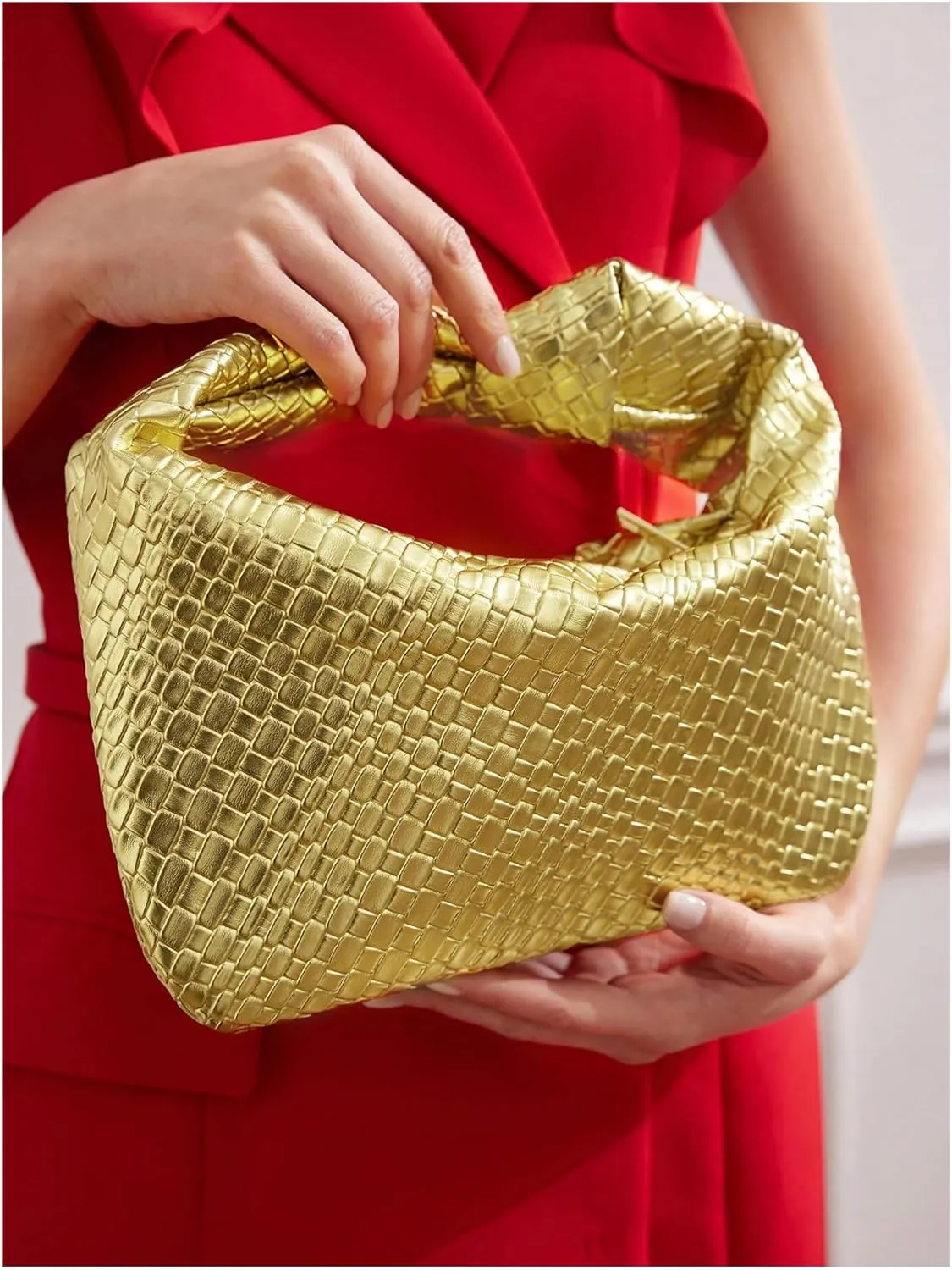Verdusa Women's Hobo Bags Zipper Handbags Knot Strap Leather Shoulder Bag Evening Clutch Purse